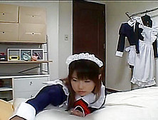 Blindfolded Japanese Teen Maid In Bondage Fucking
