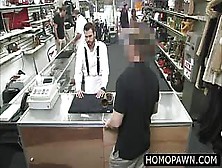 Hunk Dude Sucks Huge Dick At The Shop For A Couple O Bucks