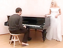 Beatiful Blonde Gets Destroyed While Playing Piano Dressed Like A Pincess