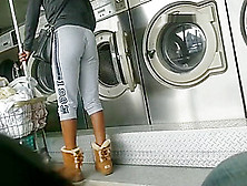 Laundromat Creep Shots 2 Sluts With Round Asses And No Bra