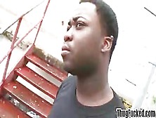 Pale Big Cock Stud Fucks Black Ass Outdoors