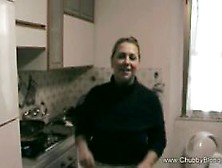 Blonde Eats Cock In The Kitchen
