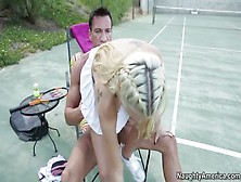 Attractive Blonde Spanish Katie Summers Giving A Great Blow Job