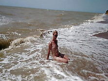 Swimming,  Splashing And Posing Naked In The Sea...