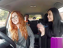 Fake Driving School Backseat Blowjobs And Deep Creampie