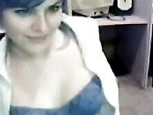 Blue Haired Punk Chick Teases On Webcam