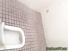 Oriental Skank Peeing In Toilet