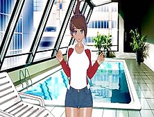 Danganronpa: Poolside Sex With Aoi Asahina (3D Hentai)