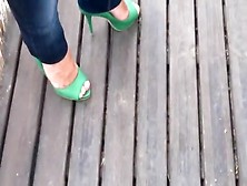 Zapatos Verdes Green Heels