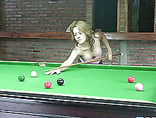 Sexy Pool Player Shows Off Her Great Cock Craving Body