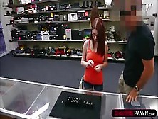 Small In Size And Brunette Woman Tries To Sell A Ring Gets Fucked