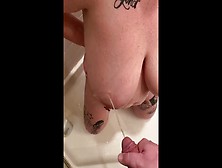 Amateur Milf Gets First Golden Shower On Huge Tits