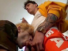 Slender Guy Enjoys Oral Sex,  Riding,  And Wild Party With Fratx Gangbang