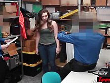 Cute Teen Thief With Small Tits Fucked By Two Mall Cop