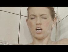 Blackhair Masturbation In A Bathroom