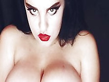 Big Boob Russian Angel In Red Fishnet Playing