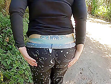 Big Butt Milf Walking Outdoors