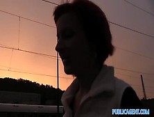 Marvelous Redhead Huzzy In Best Ever Amateur Porn Tape In Public Place