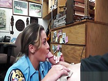 Brave Police Woman Strip In The Pawnshop