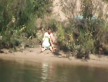 Shy And Horny Girl Rides Cock On The River