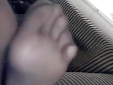 Ebony Stockings Feet Tease