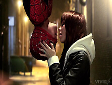 Spider Man Roleplay Leads Curious Redhead To Merciless Sex