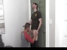 Hot Delivery Guy Enjoying Magnificent Oral Sex