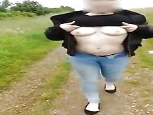 Slut On A Walk Shows Off Ass And Boobies