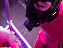 Gimp In Latex Is Tied Up And Tortured In Bdsm Dungeon