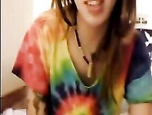 Dreadlocked Crusty Playing With Her Body (No Sound)