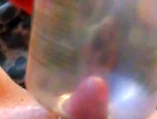 Hairy 18 Year Old Pussy Sticks Big Clit In Bottle