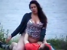 Horny Cwife Rides Cock Outdoors