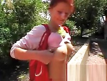 Red Headed European Amateur Flashing Pussy In Public
