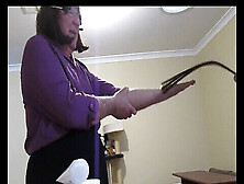 Crossdresser Punished With Tawsing And Forced To Give A Deepthroat Blowjob