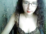 Dorky Brunette In Glasses Chats On Her Live Cam In Her Bra