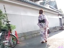 Public Sharking Of A Gorgeous Japanese Woman In A Kimono