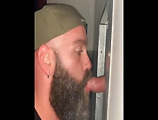 Bearded Guy Sucking Cock At The Gloryhole