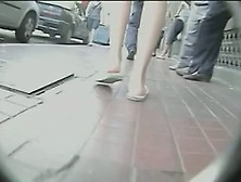 Sleek Milf Upskirt Voyeur Video On The Street