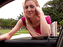 Fit Teen Climbs In The Car For Some Good Fucking On The Road