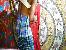 For The First Time New Sari Wearing, Had Screwed I My