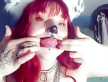 Sexy Red Head Puppy E-Girl Pet Play Ahegao Drooling Eye Rolling And Fish Hooking