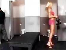 Awesome-Boobed Blonde Gal's Asshole Gets Insanely Banged By One Huge Pole