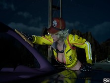 Final Fantasy 15 All Cut Scenes Of Cindy Waxing,  Gassing Up