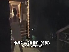 Sam Plays In The Hot Tub