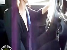 Female Driver Gives A Car Handjob And Licks Up The Cum