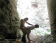 Brunette Sucks Cock And Fucks In The Ruins Of An Old Fortress