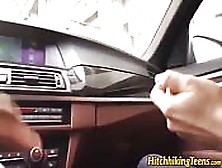 Gorgeous Hitchhiker Tastes Cum In A Car