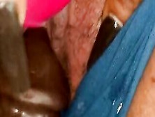 Creamy Twat..  Ceeaming All Over My Dildo!! Then See Me Squirt All Over My Girlfriend Strap !! Insane Cum