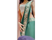 Bhabhi Is Looking Hot In Green Saree