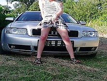 Squirt Fingering On The Hood Of The Car – Real Orgasm